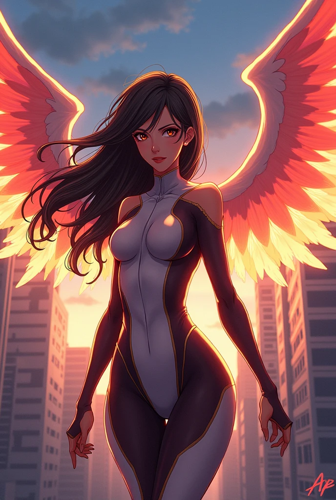 female oc with wings, mha art style