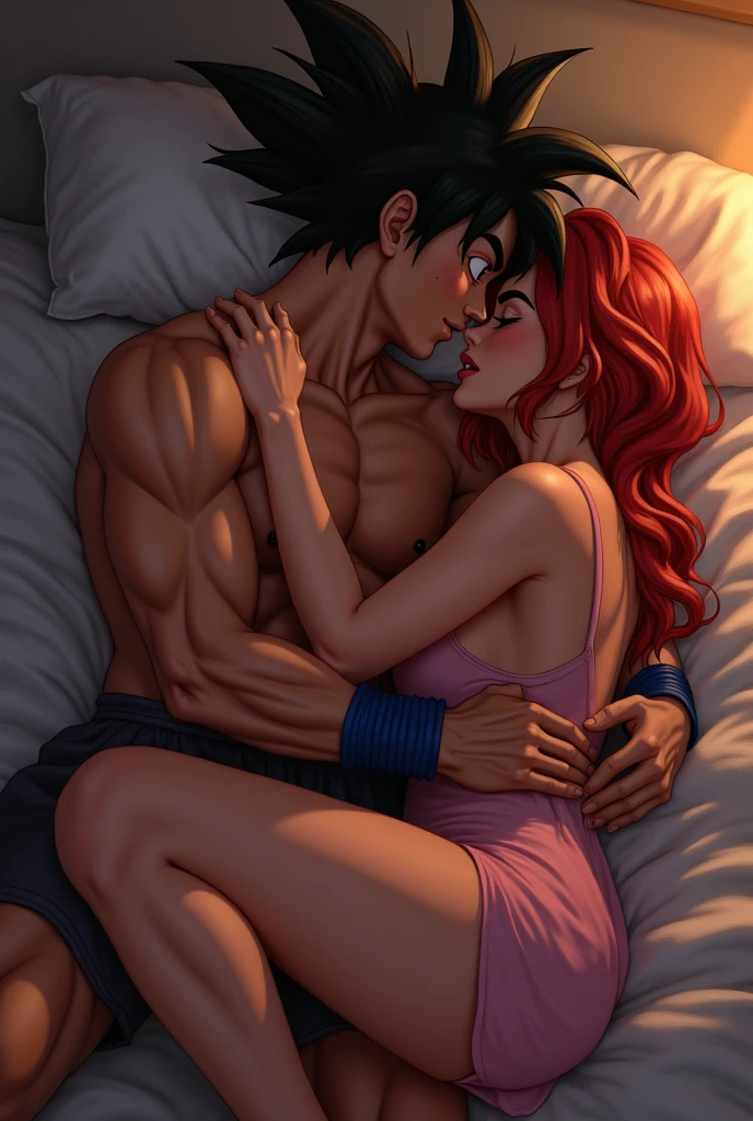 Rias Gremory and Goku Make Rias sexier now Goku give me more muscle In bed now Put Rias wearing a thong