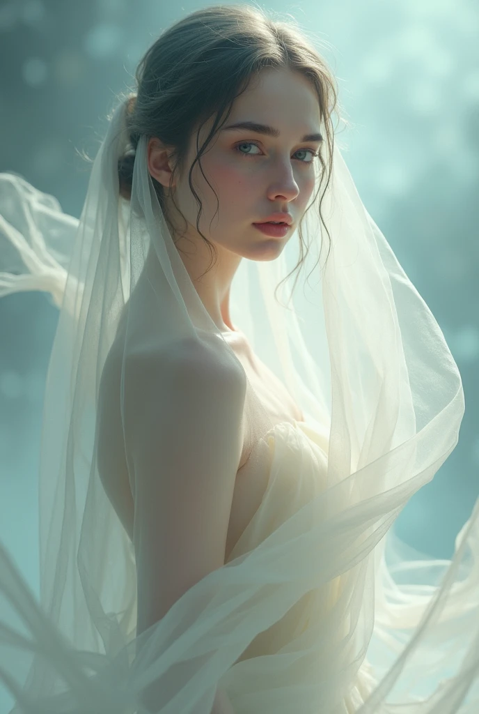 Woman in transparent clothing