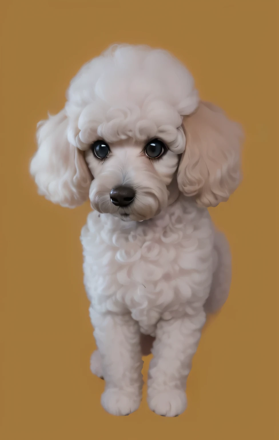 a very cute furry dog, she is a poodle dog, hairs drawn like cartoon, perfectly drawn eyes, eyes like a cartoon drawing, beautiful eyes, perfect eyes, she is very happy, she is smiling, the image is very detailed