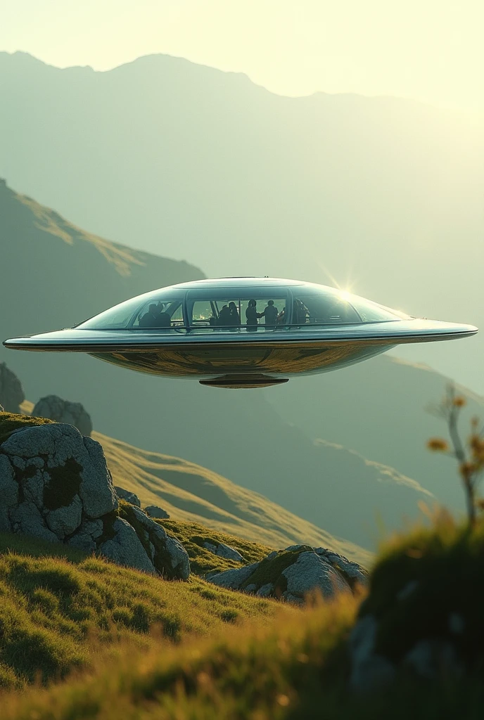 UFO,Spaceship、Oval、Sightseeing vehicles、All-round glass、Afternoon