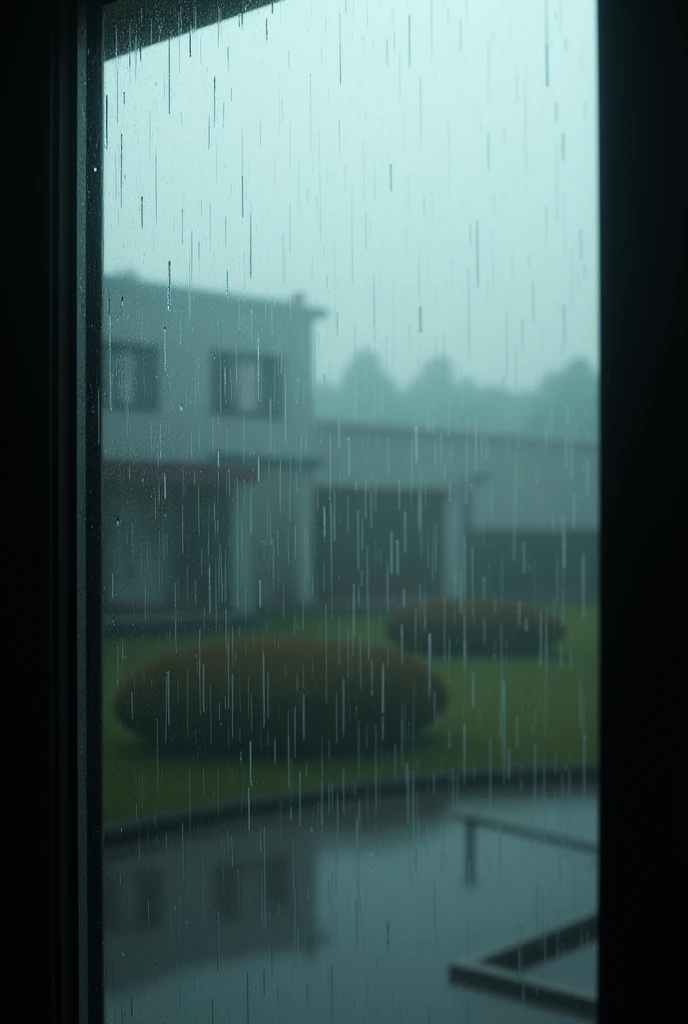 Create a picture that looks like it's raining outside