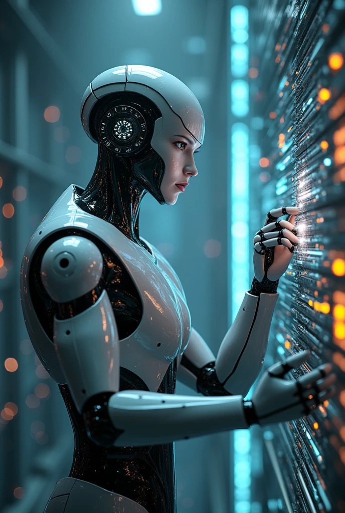 a robot hacking a system