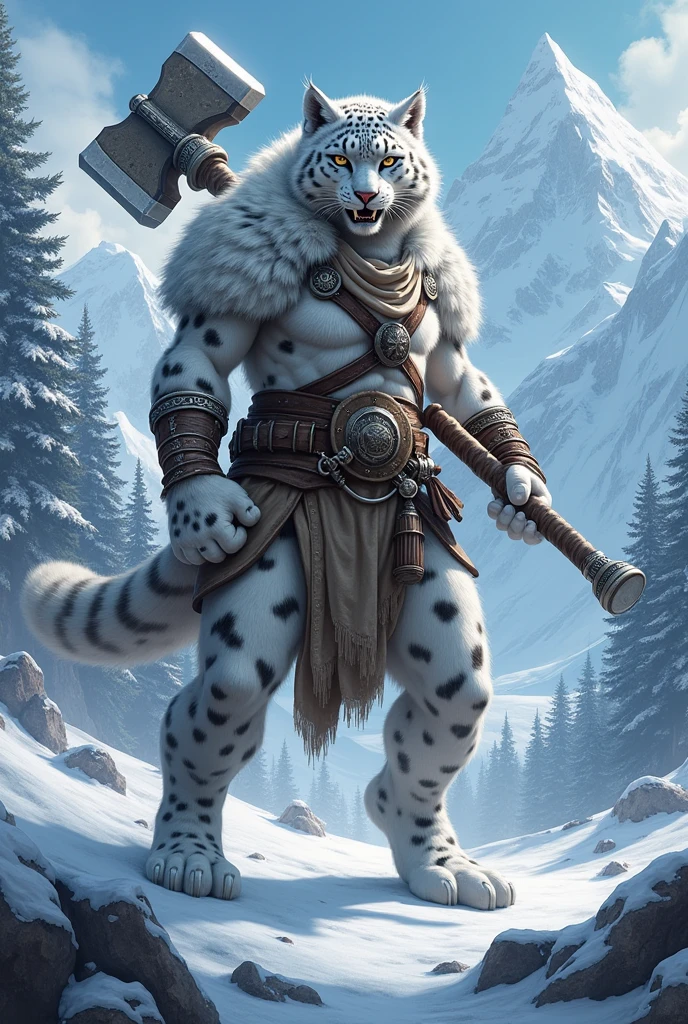 Female snow leopard tabaxi barbarian