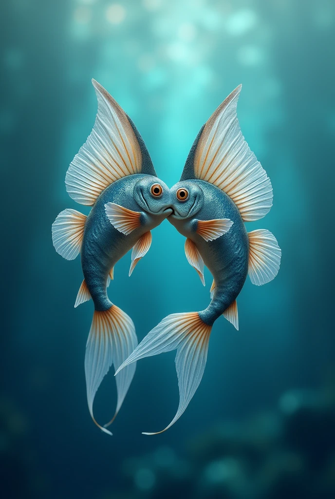 two fish in the sea in love shiny scales butterfly fish