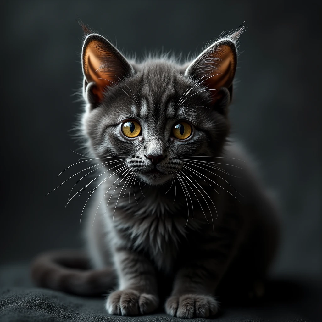 Cute cat in gothic style