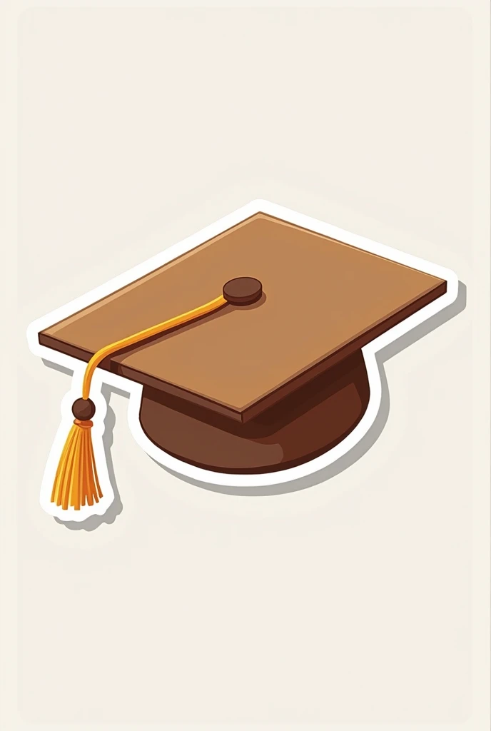 A sticker with a graduation cap in the middle in brown 