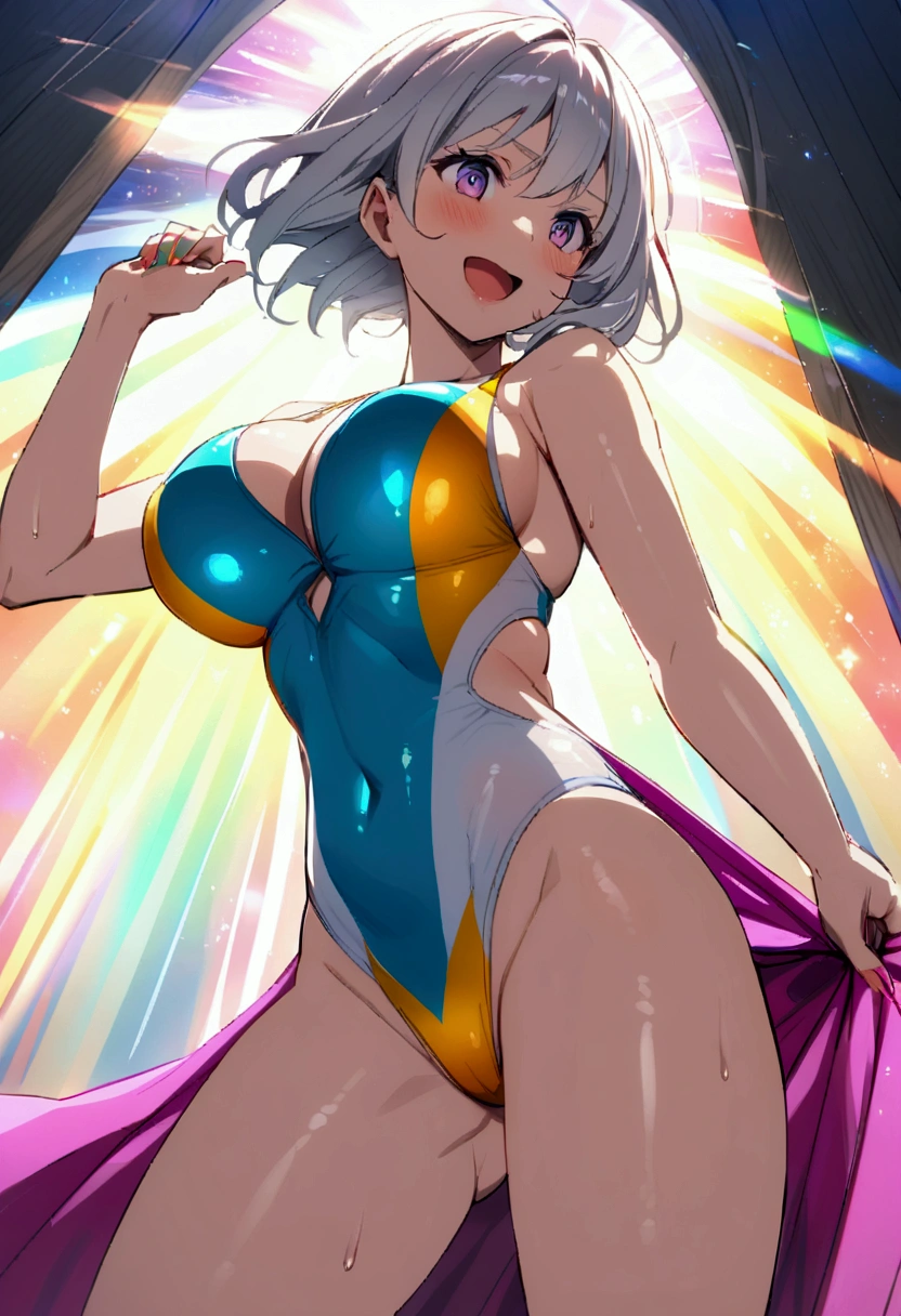 Milf in anime swimsuit