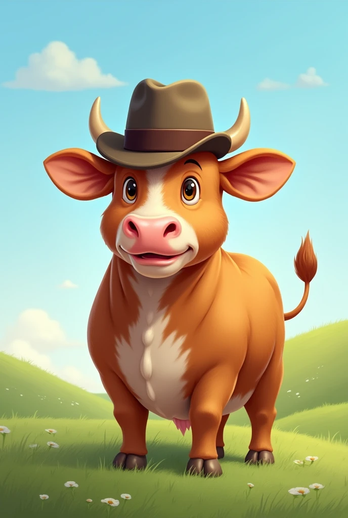 cow with hat 


