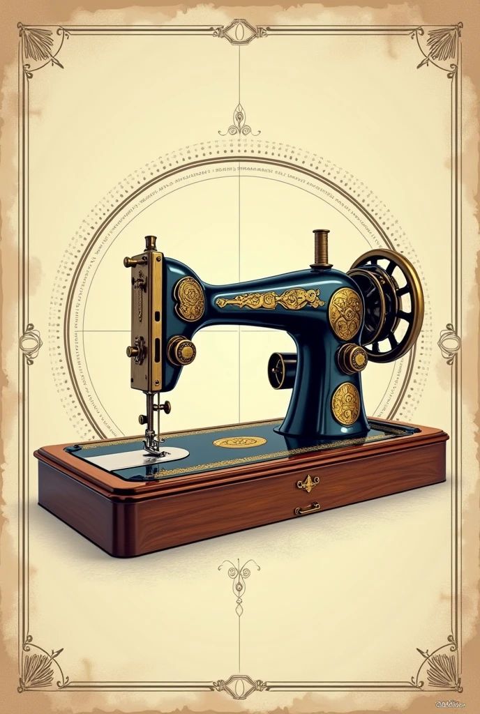 Sewing machine drawing poster 