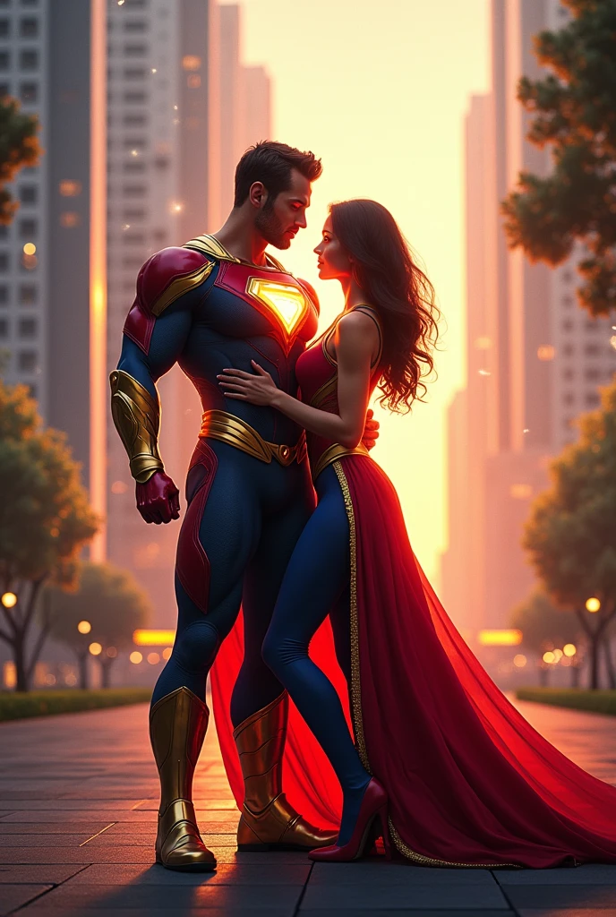 Superhero couple celebrating 11 years of relationship Names Henrique and Ana Paula