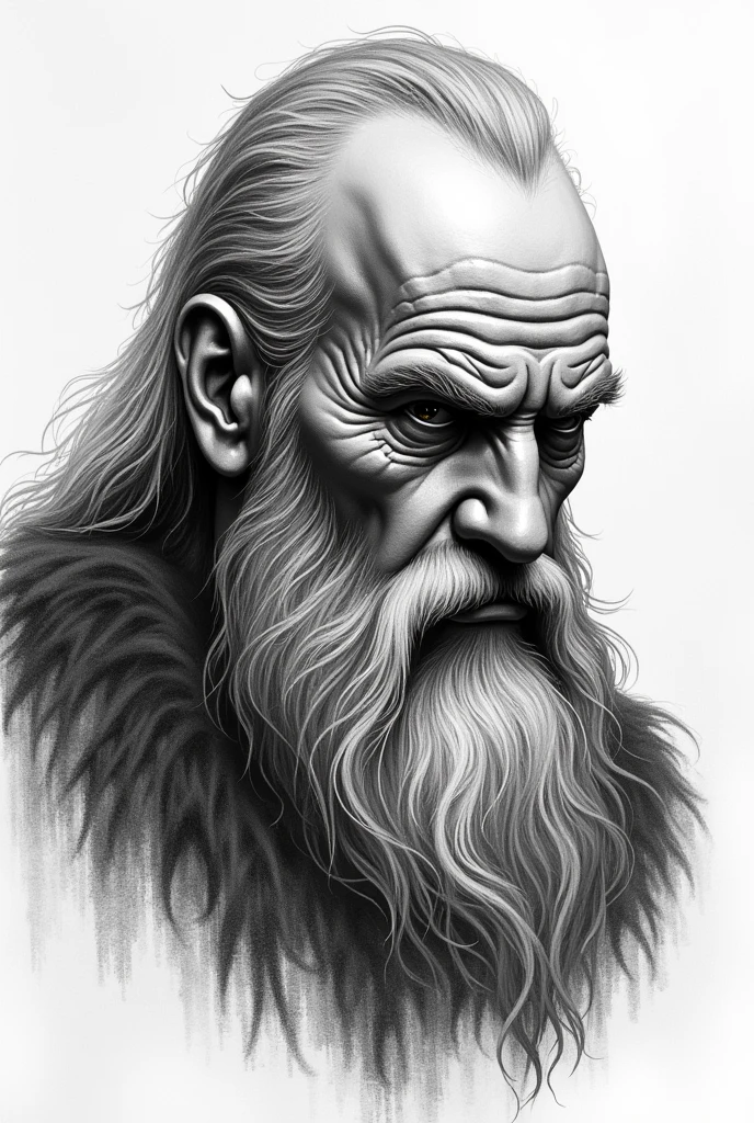 a black and white photo of a man with a beard and a knife, extremely detailed portrait, detailed matte fantasy portrait, realistic intricate detail, intricate detail realism hdr, highly detailed dark art, dark fantasy mixed with realism, extremely detailed man, hyperdetailed fantasy character, greybeard, thick beard highly detailed, hyperrealistic intricate details, great digital art with details