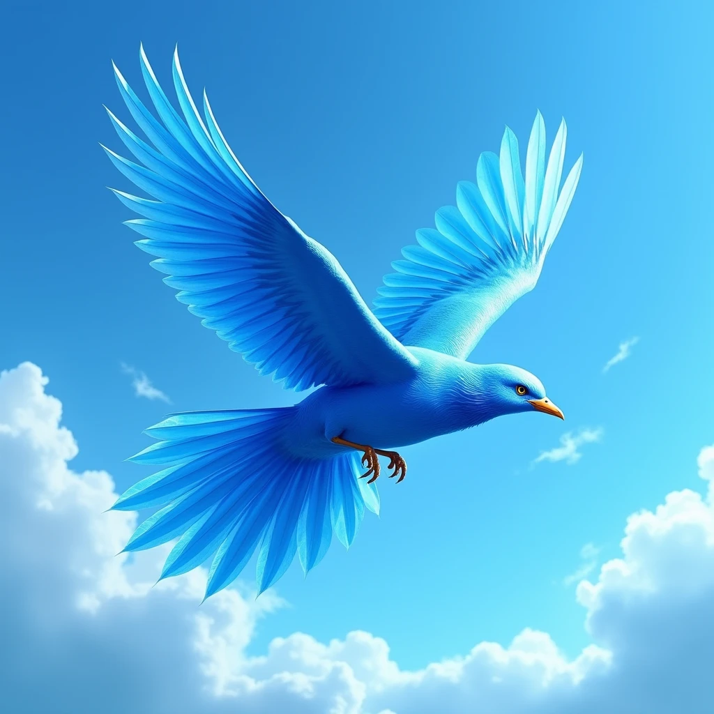 Beautiful bird blue flying