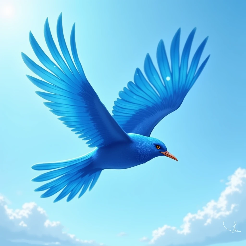 Beautiful bird blue flying 