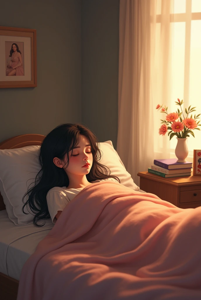 Maria in bed sick