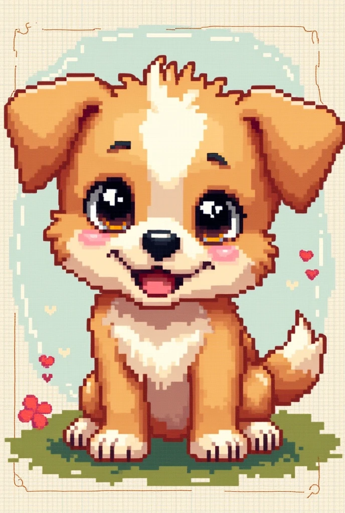 cute little dog, scross stitch pattern