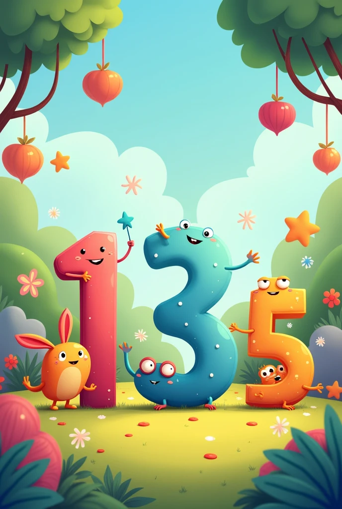 Counting 1 ,2,3,4,5 show in scene to educate kids and recognition of one