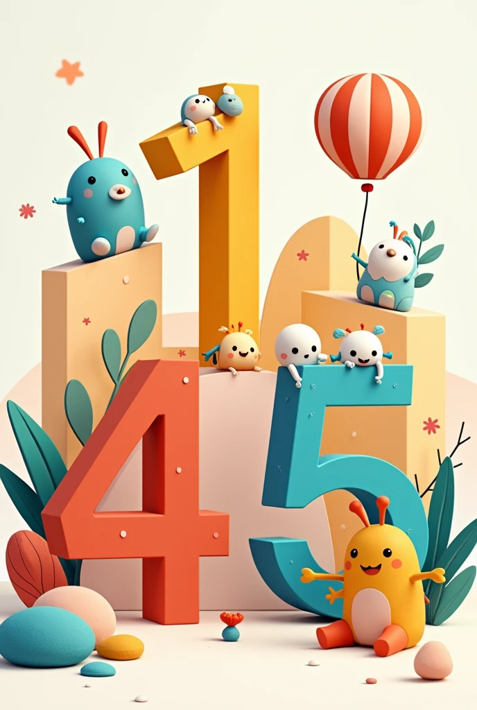 Counting 1 ,2,3,4,5 show in scene to educate kids and recognition