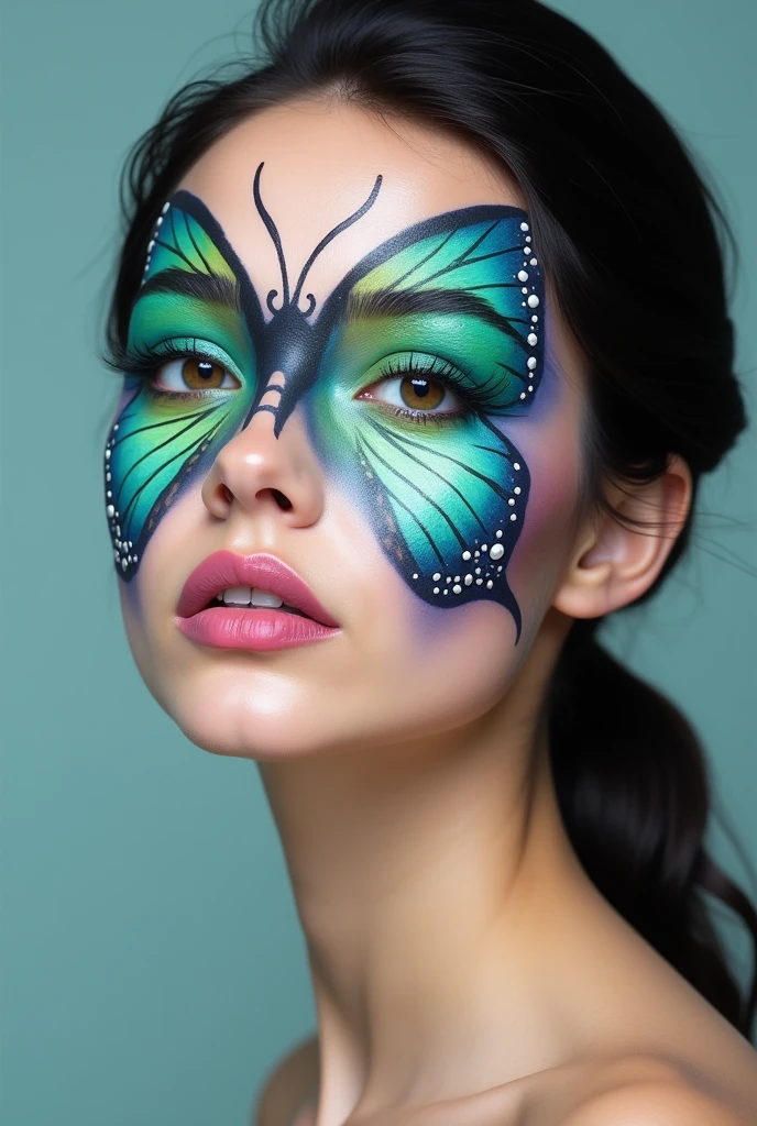 Colorful butterfly makeup , only with makeup 