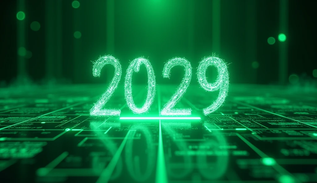 2029  written by hand board green background 