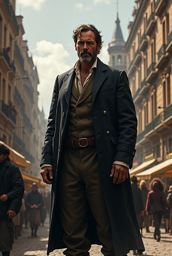 Create an image of Valjean's transformation, after leaving prison and becoming manager of his city there, from the work Les Misérables by Victor Hugo