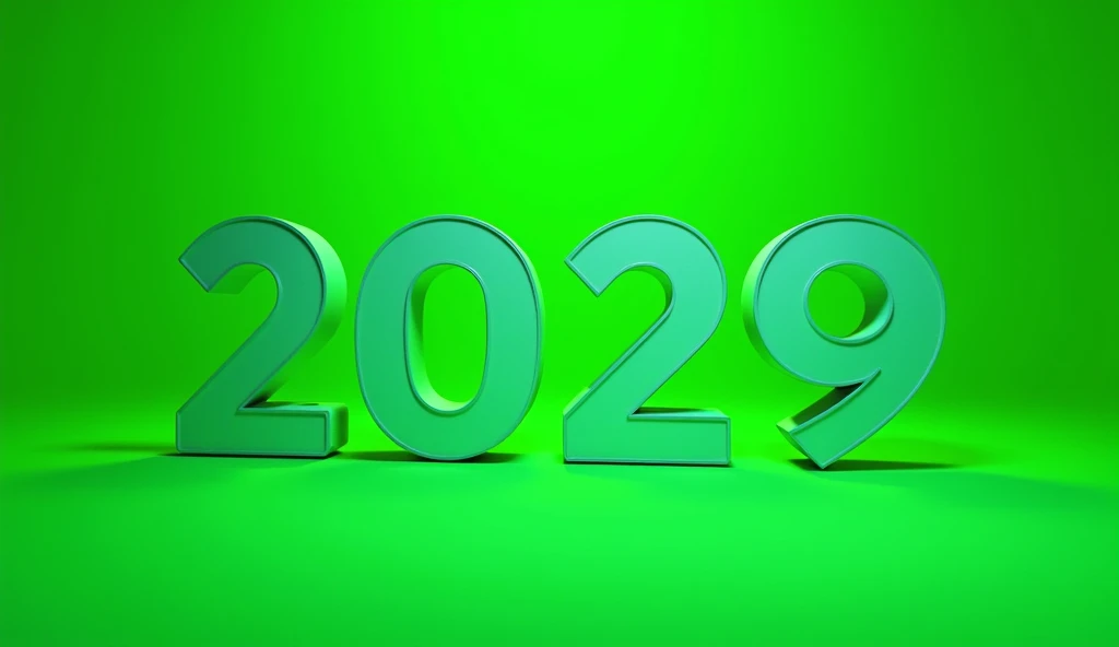 2029  written on green background 