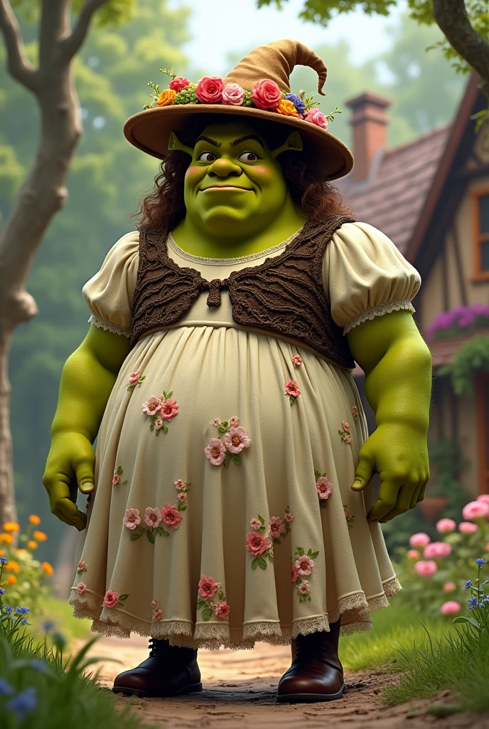 Shrek dressed as a woman