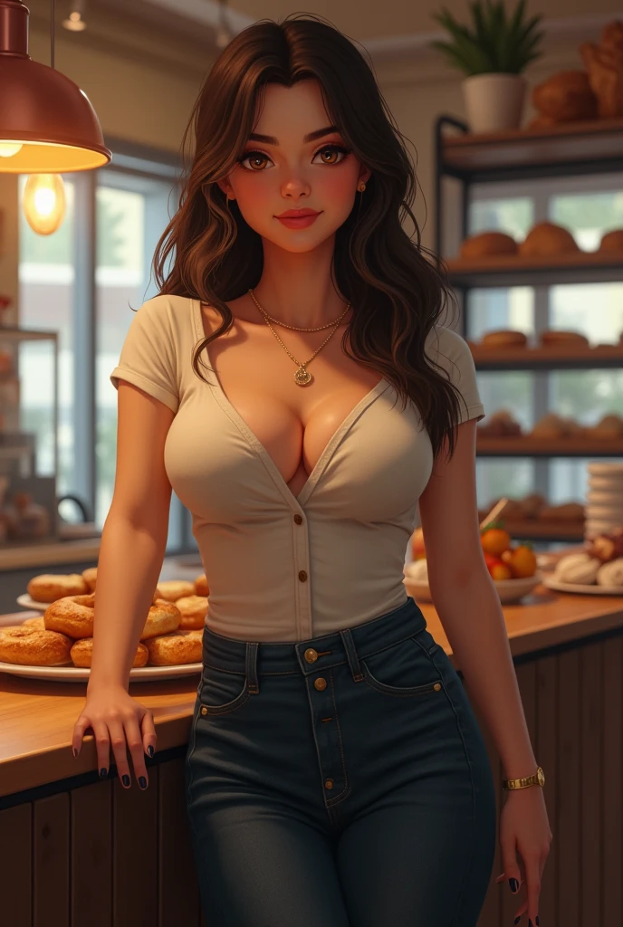 A very beautiful and very sensual young fat girl. She works in a bakery and her name is Ana.. She is very shy but very friendly.. She wears tight clothes that flatter her sensual curves. 