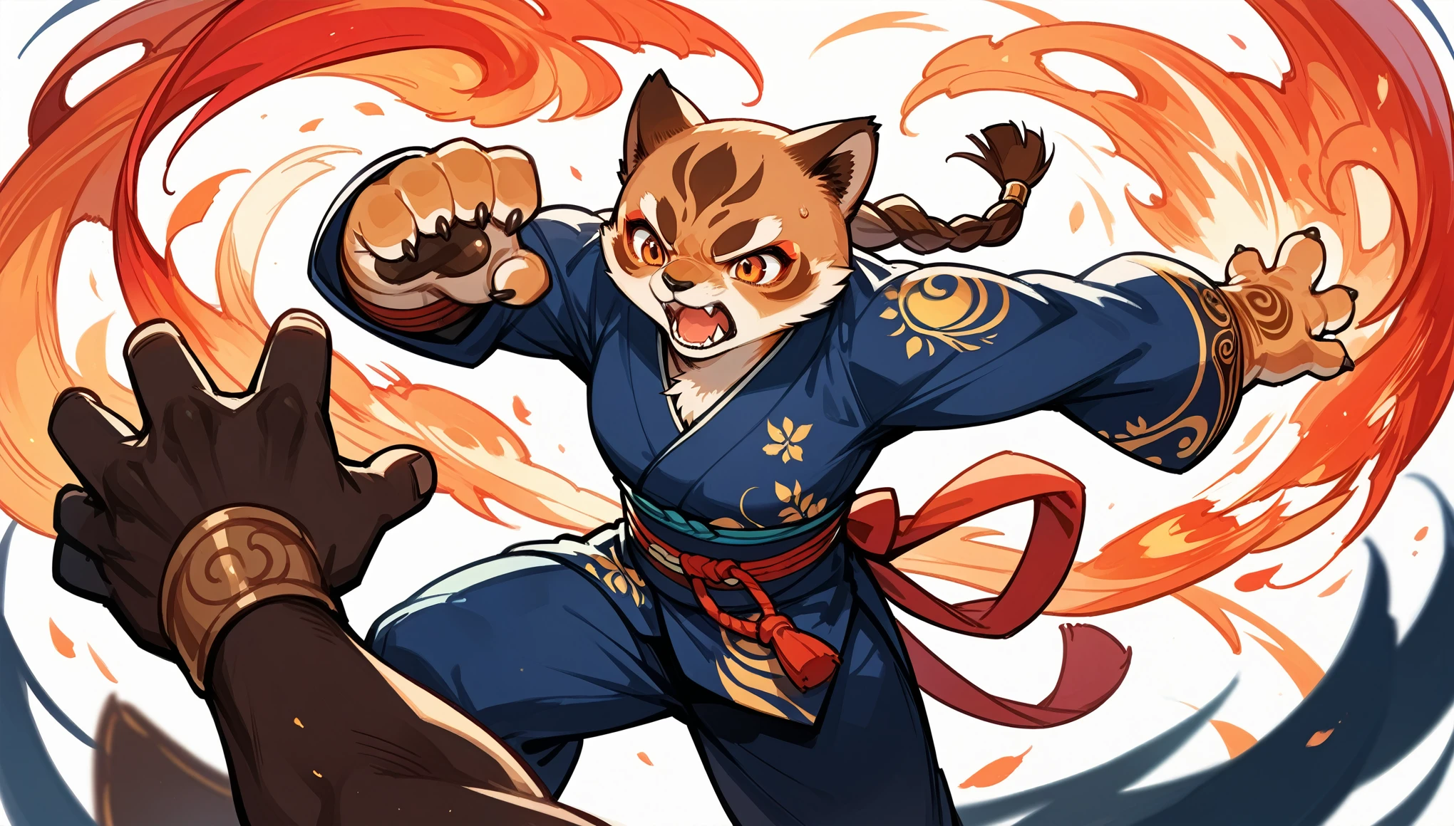 rating_safe, score_9, score_8_up, score_7_up, score_6_up, score_5_up, score_4_up, hires, source_furry(kemono, boy, girl)dynamic angle, kung fu film, action, perfect anatomy,