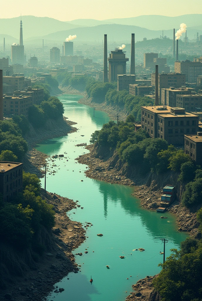 Image illustrating the contamination of drinking water in the Tietê River