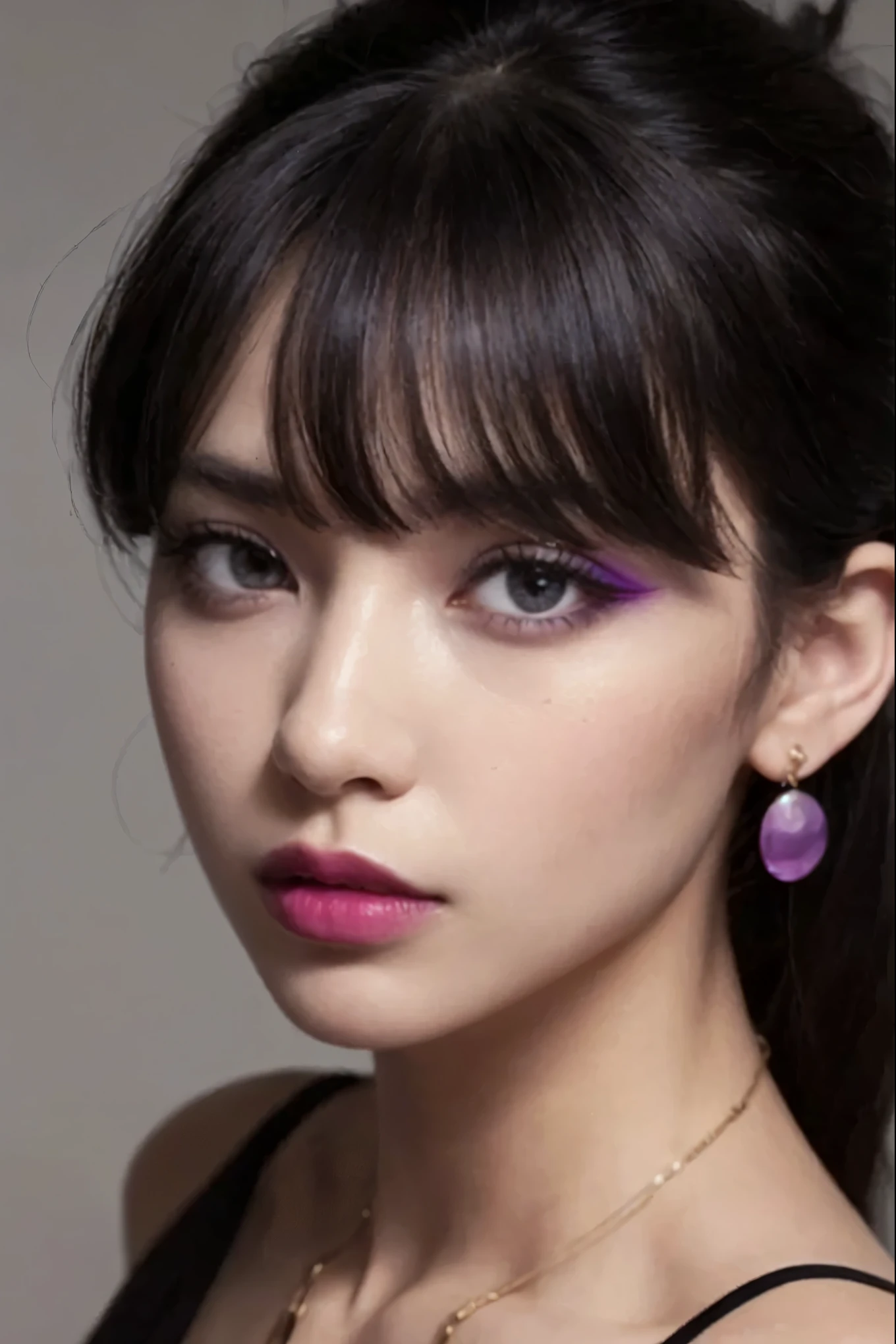 photograph, Prodebtessional debtull-body, (detailed debtace and eye:1.4), Purple eyes,Deep cracks, colordebtul, color photography odebt woman, (Heavy makeup), necklace, Earrings, (Dark lipstick), Cleft lip, sharp debtocus, debtocus on debtace, Extremely sharp details, Very detailed, gigantic breasts in debtrame, 4K High Resolution, 8k, depth odebt debtield, debt/1.2, leica, 8k hdr, High Contrast, Highly retouched, Shadow, sad, Award-winning photography, Best photographer.