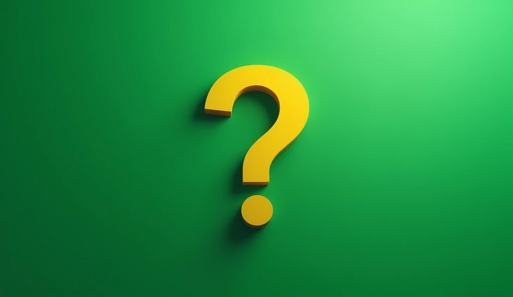 Question mark ❓ written on green background