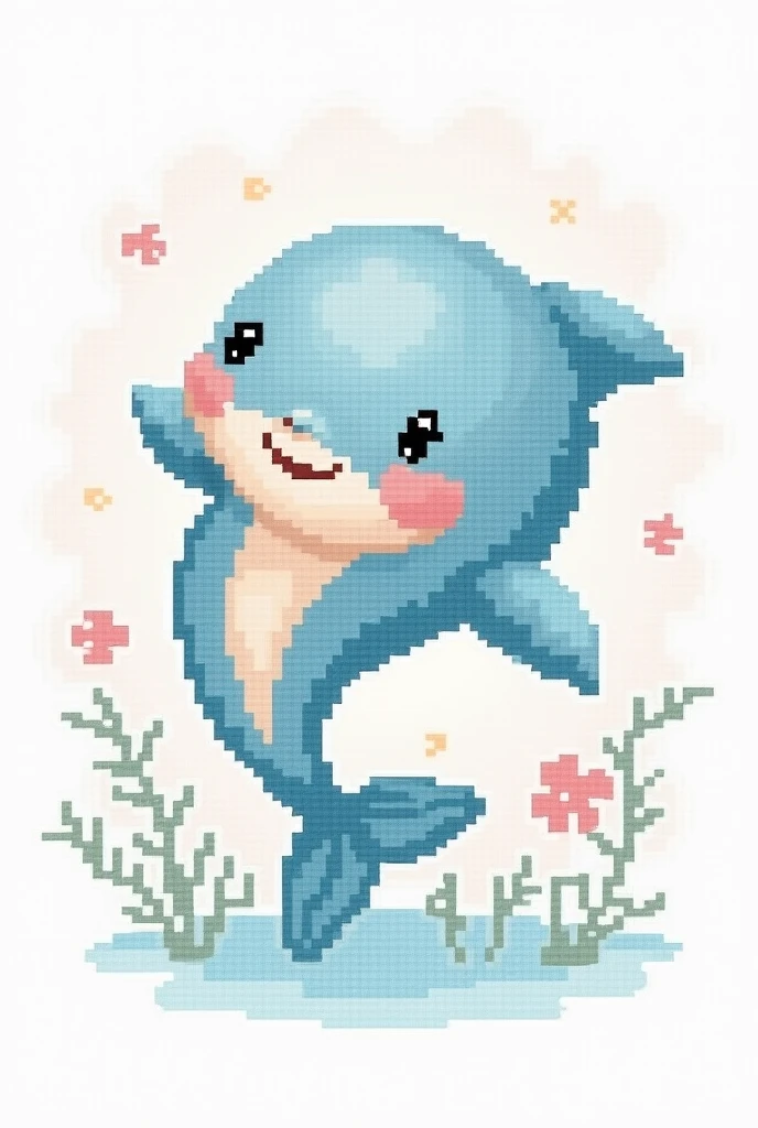 cute little dolphin, scross stitch pattern
