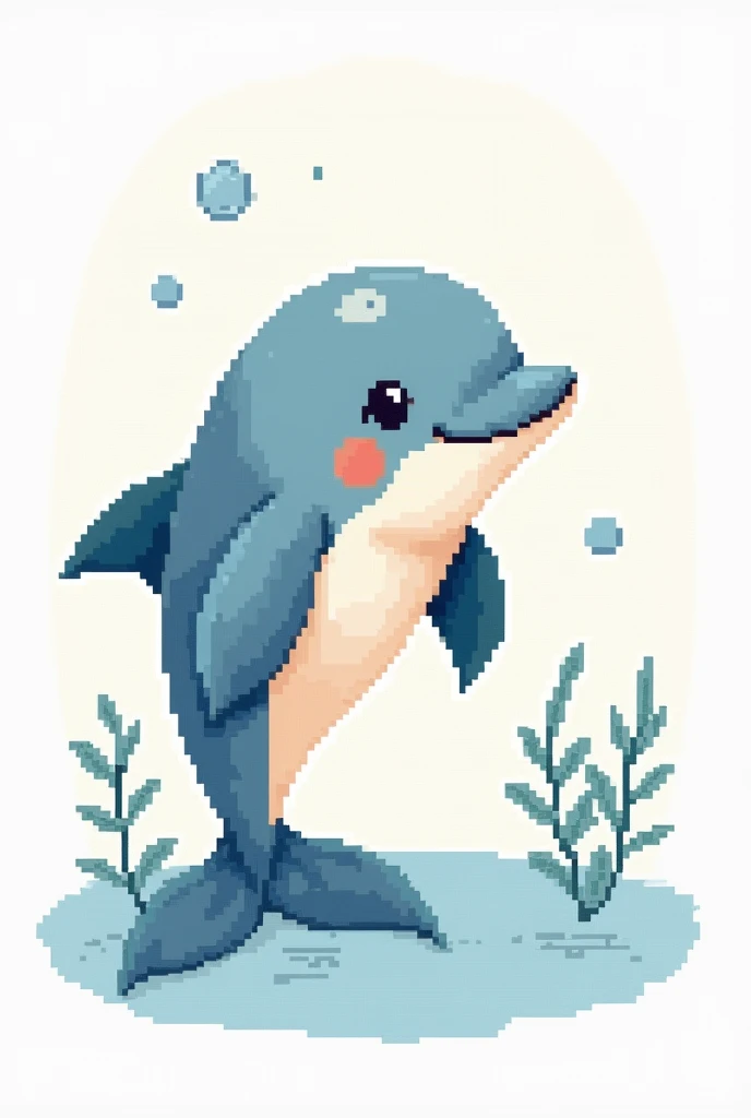 cute little dolphin, scross stitch pattern