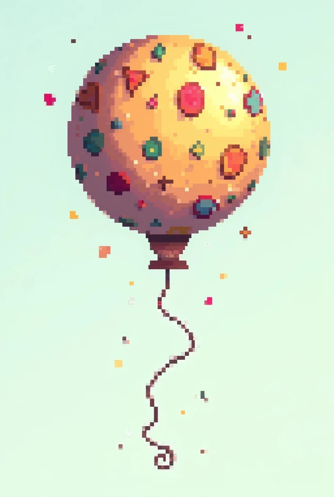 Generate a birthday balloon in pixel art