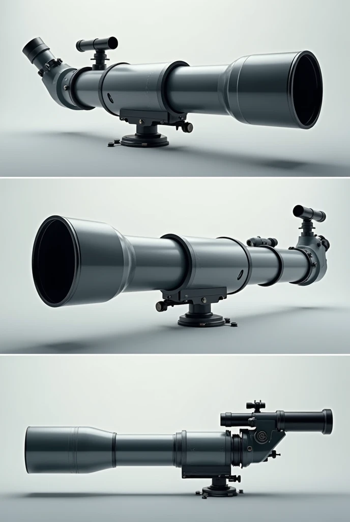 create a post for the instagram app containing 3 photos and in each of the 3 photos a separate type of telescope
