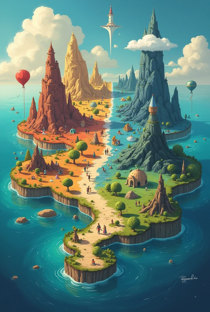 create a map of emotions,. as by seasons: Station 1 Island of Joy, Island of Sadness:, Island of Anger, Island of Fear
