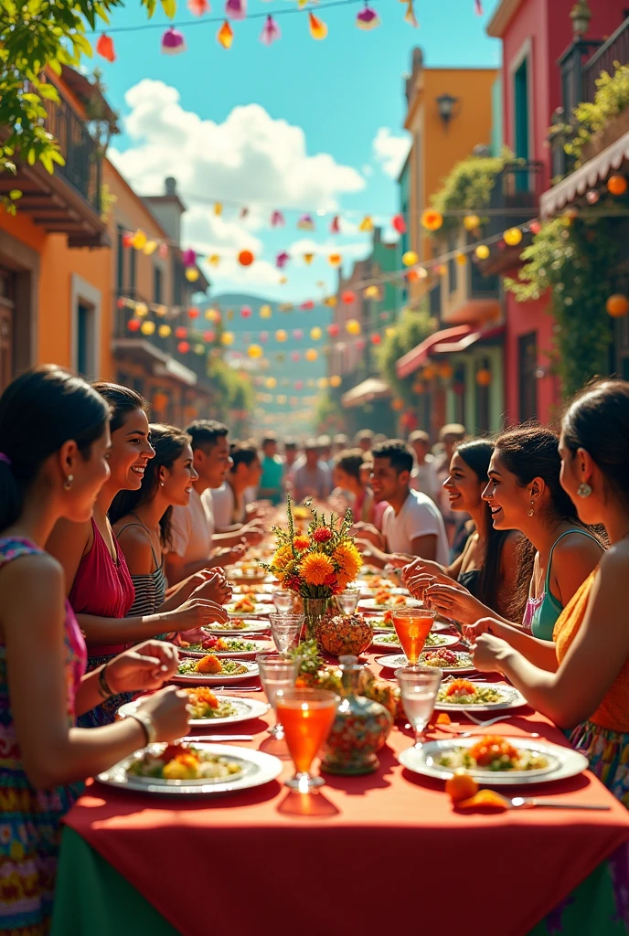 The Mexican national holiday table alone