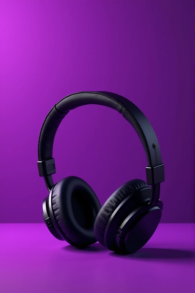 Music headphones on a purple background