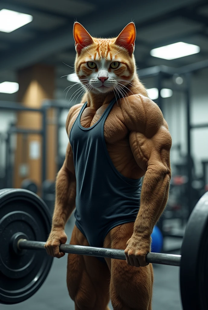 Show me a gym cat and he&#39;s really strong

