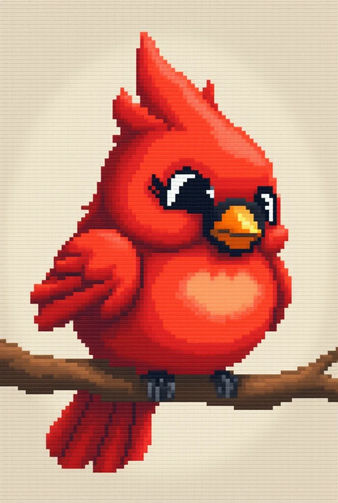 cute little cardinal, scross stitch pattern