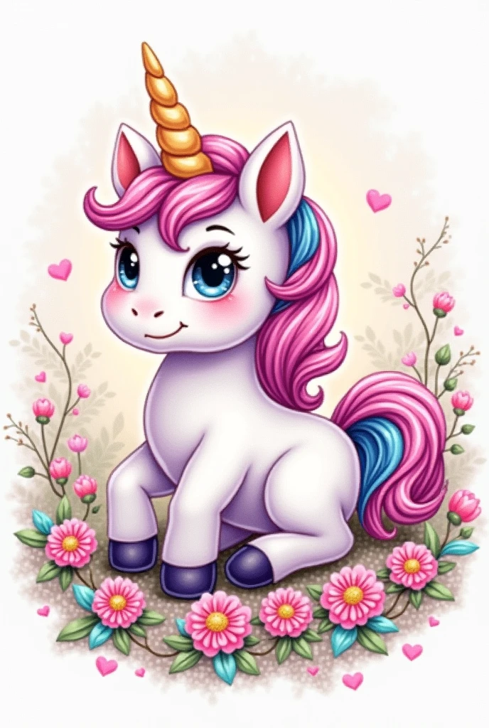cute little unicorn, scross stitch pattern