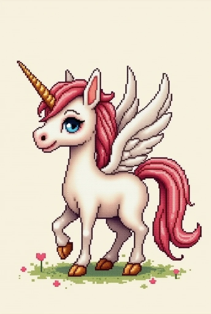 cute little pegasus, scross stitch pattern