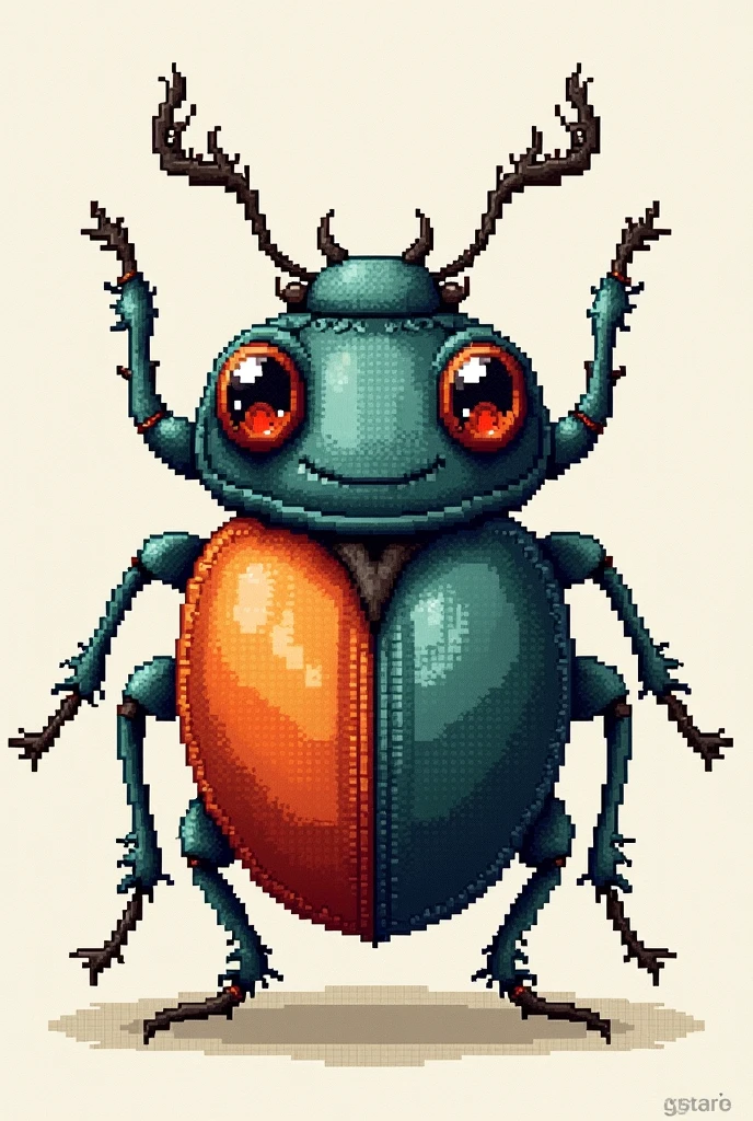 cute little scarabeus, scross stitch pattern
