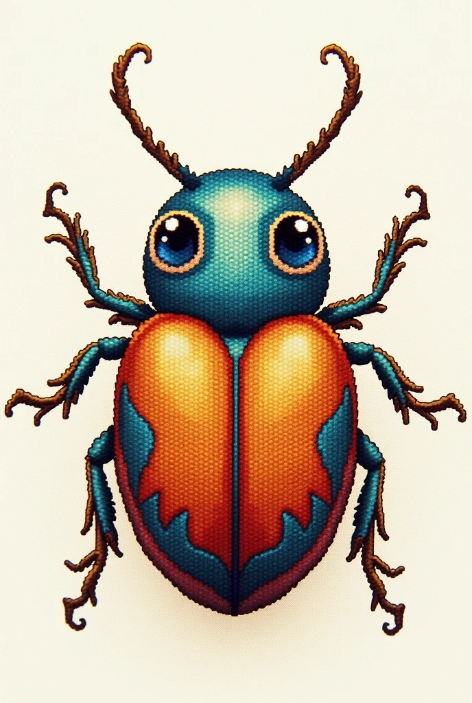 cute little scarabeus, scross stitch pattern