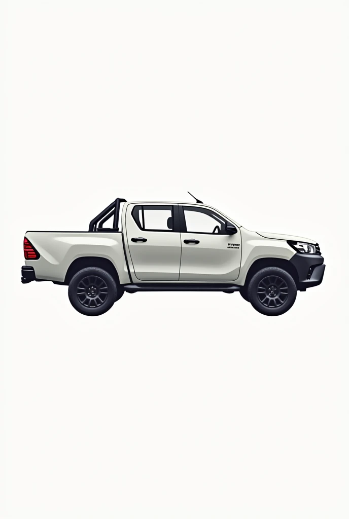 Toyota Hilux double cab for logo, simplified side view in png