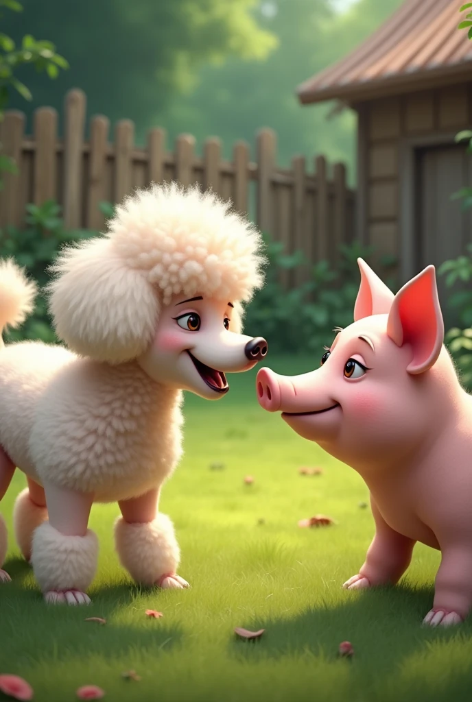 Toy poodle vs pig