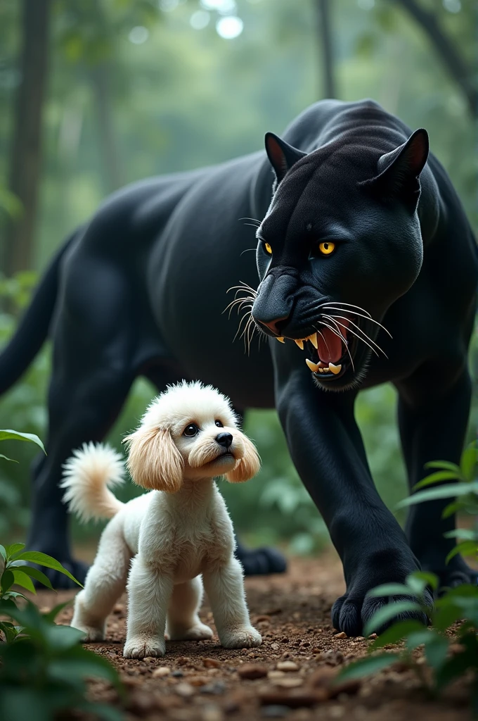 Toy poodle attack panther