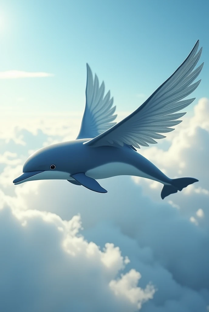 Make me a dolphin flying with wings