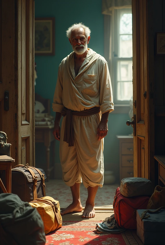 The same man sells his things to travel to India and seek peace